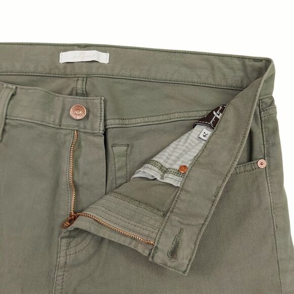 7 For All Mankind Jeans Womens 29 Green Slim Straight Stretch High Rise Denim - Picture 4 of 11